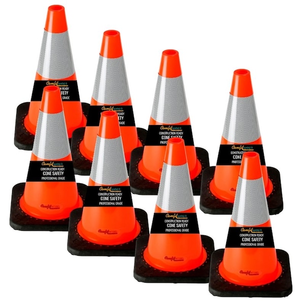 Comfitwear Traffic Cone, 18 in Height, Orange 8 PK COLFC-180-6-8PK - main